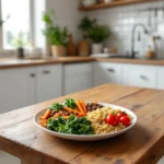 Assiette végétarienne équilibrée pour le soir