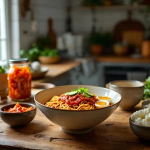 Bibim guksu (nouilles pimentées coréennes)