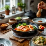 Bibimbap coréen au saumon