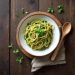 Linguine au pesto de roquette vegan