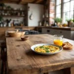 Omelette aux pois chiches et herbes