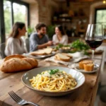 Pasta linguine alfredo crémeuse