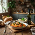 Penne sauce vodka et épinards