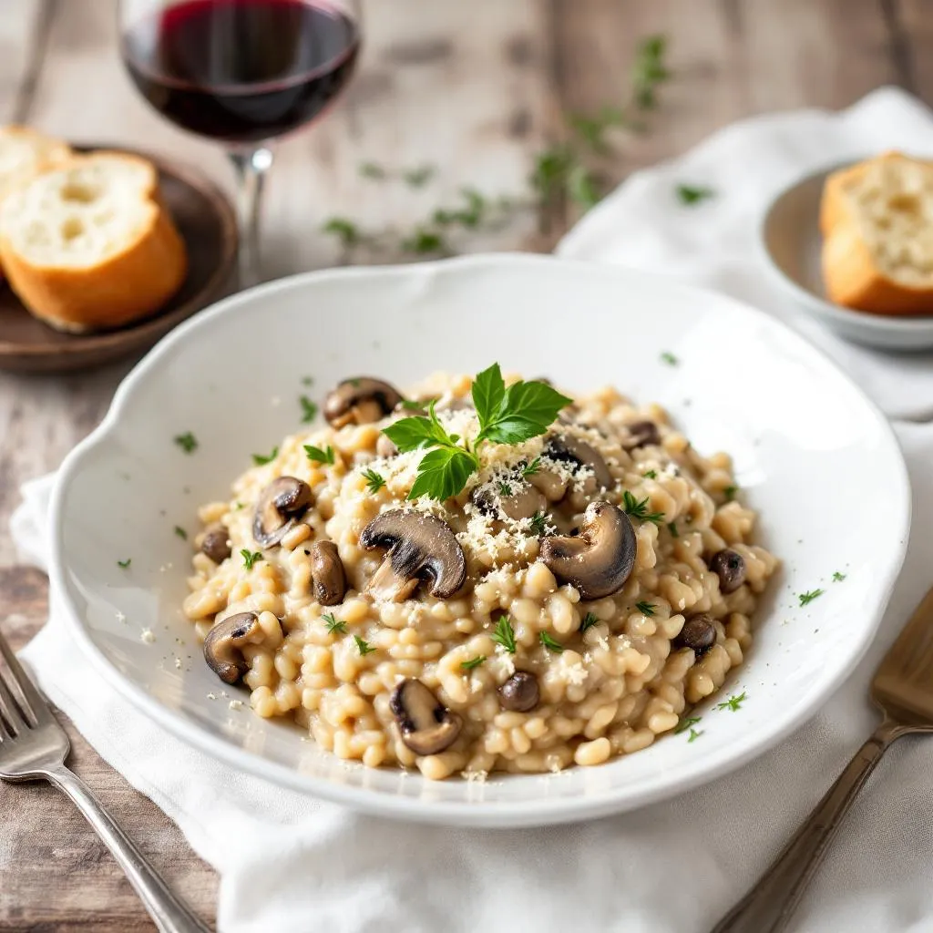 Risotto crémeux aux champignons végétal