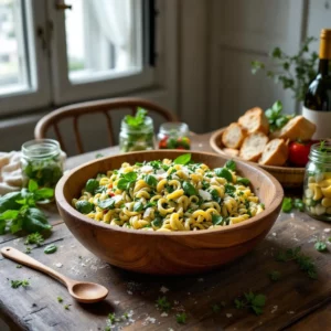 Salade de pâtes express au pesto