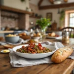 Saucisse lentilles aux lardons maison