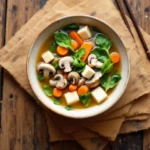 Soupe miso aux légumes et tofu