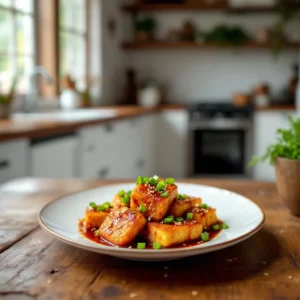Tofu général Tao croquant