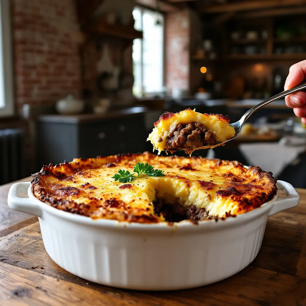 Hachis Parmentier maison, purée onctueuse et gratin doré