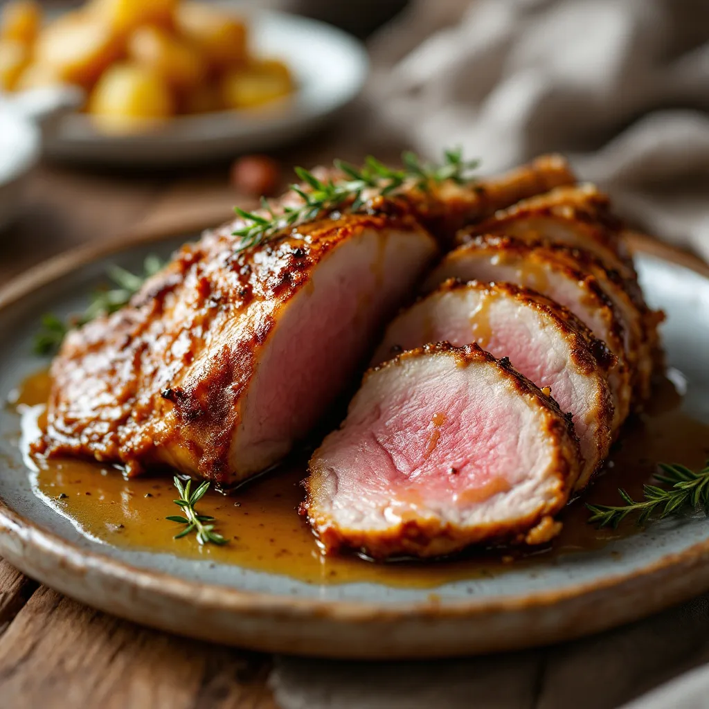 Magret de canard, peau croustillante et chair rosée