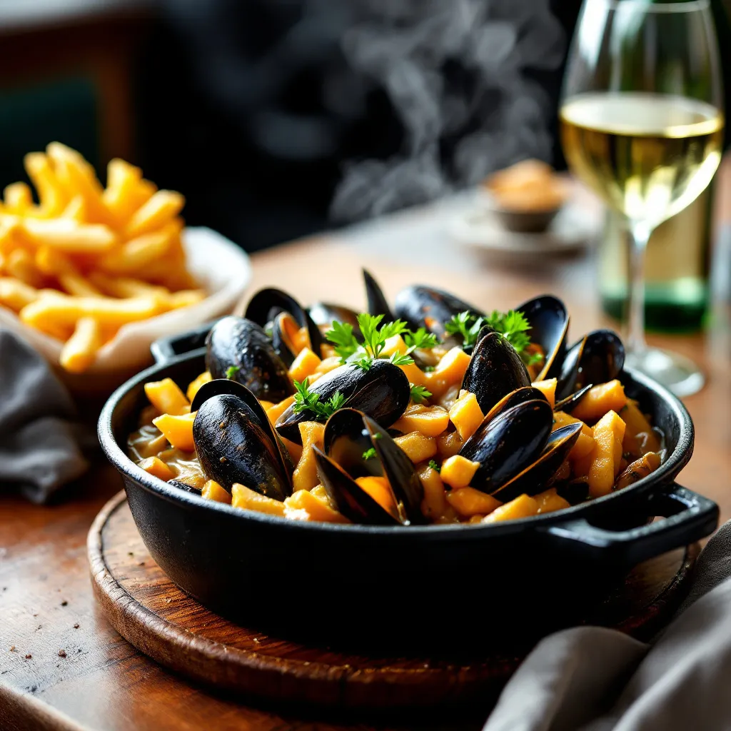 Moules marinières traditionnelles et leur sauce savoureuse