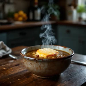 Soupe à l'oignon maison facile et bien gratinée