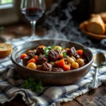 Bœuf bourguignon : viande fondante et sauce savoureuse