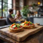 Toasts au hummus et légumes croquants