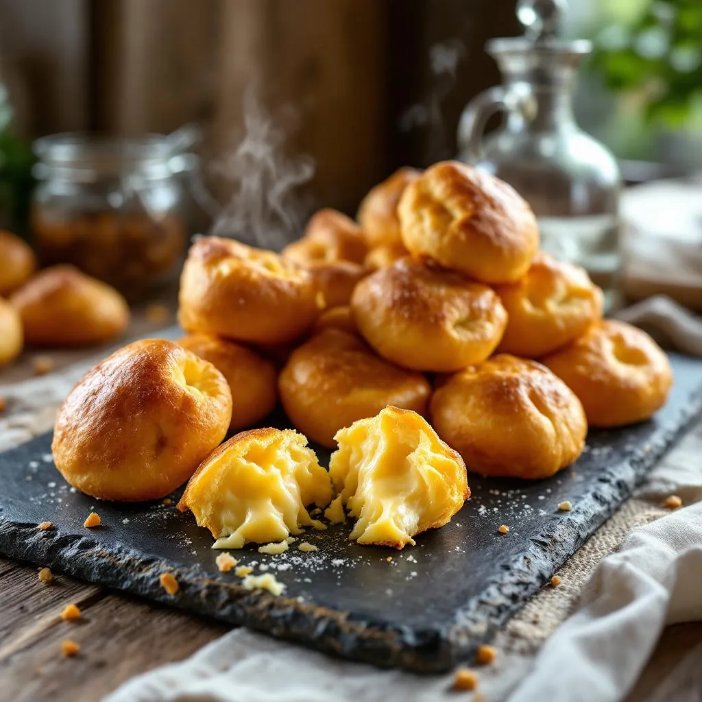 Gougères au fromage traditionnelles et bien gonflées