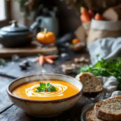 La bonne soupe de légumes d'automne de grand-mère
